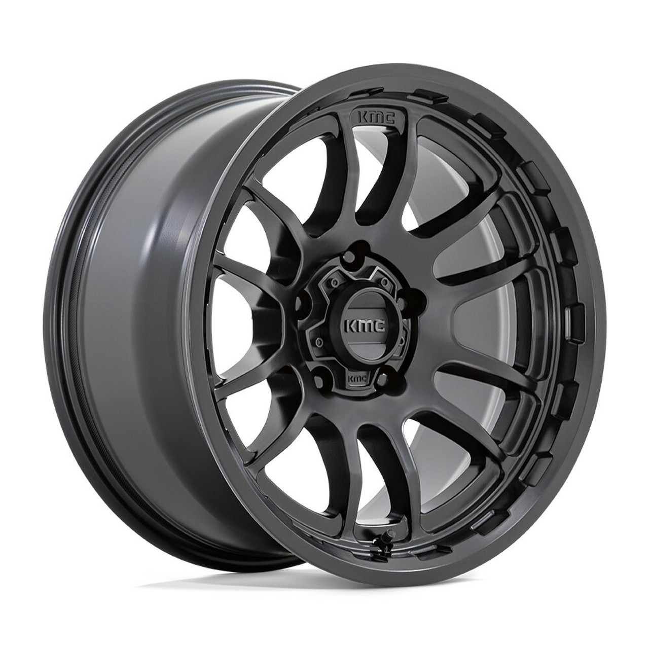 Set 4 KMC KM727 Wrath 17x8.5 6x5.5 Satin Black Wheels 17" -10mm Rims