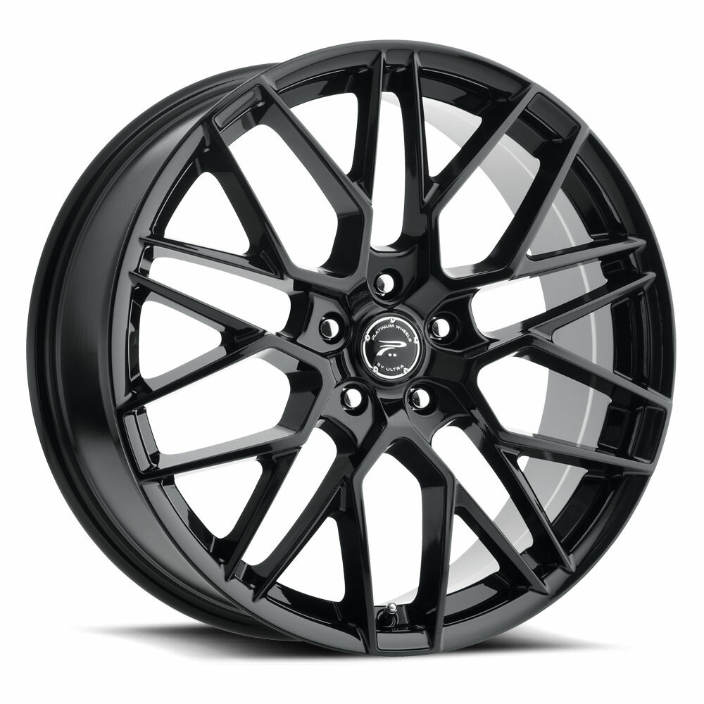 18" Platinum 459BK Retribution 18x8 5x110 Gloss Black Clear-Coat Wheel 35mm Rim