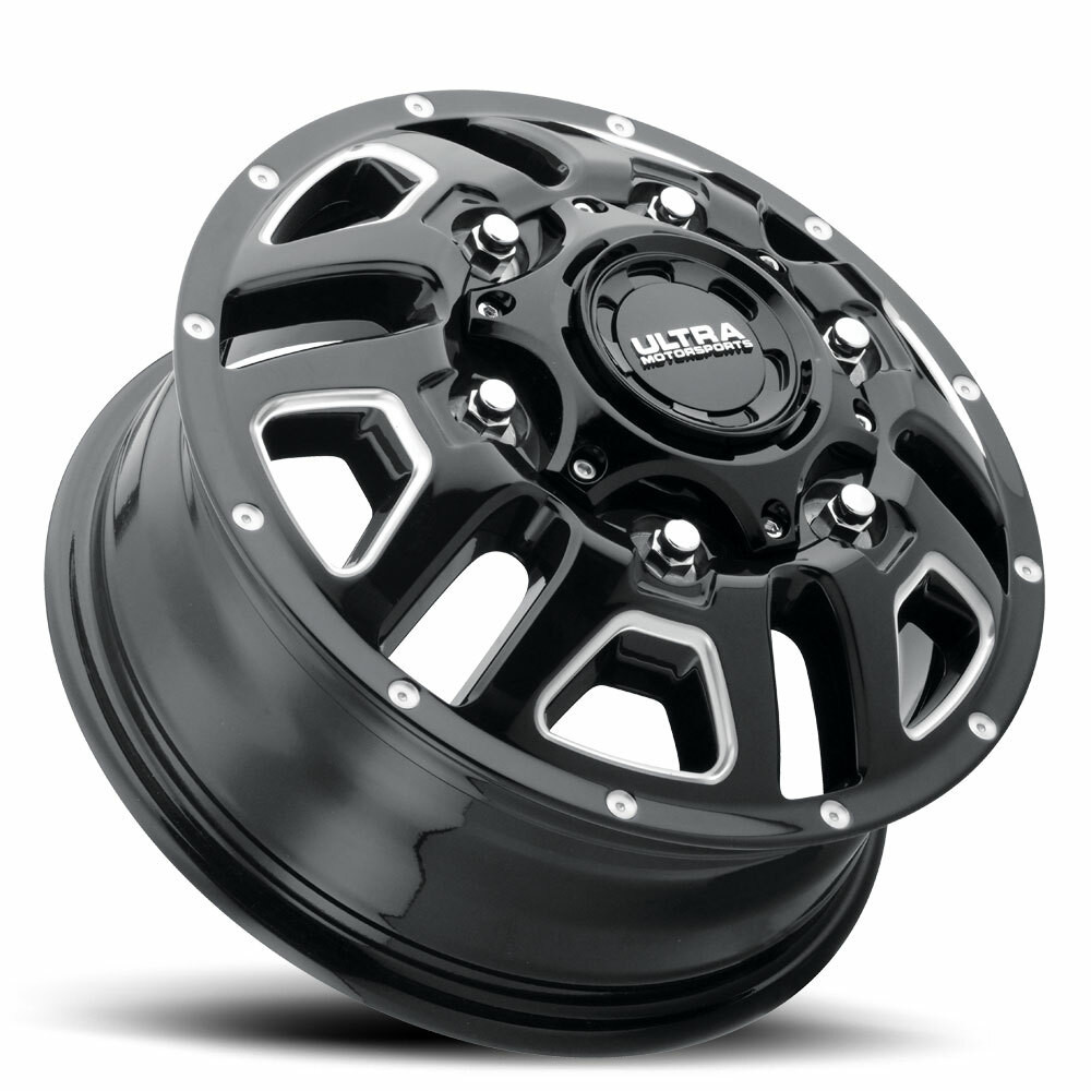 16" Ultra 003FBM Hunter Dually Gloss Black Milled 16x6 Wheel 6x180 110mm Rim
