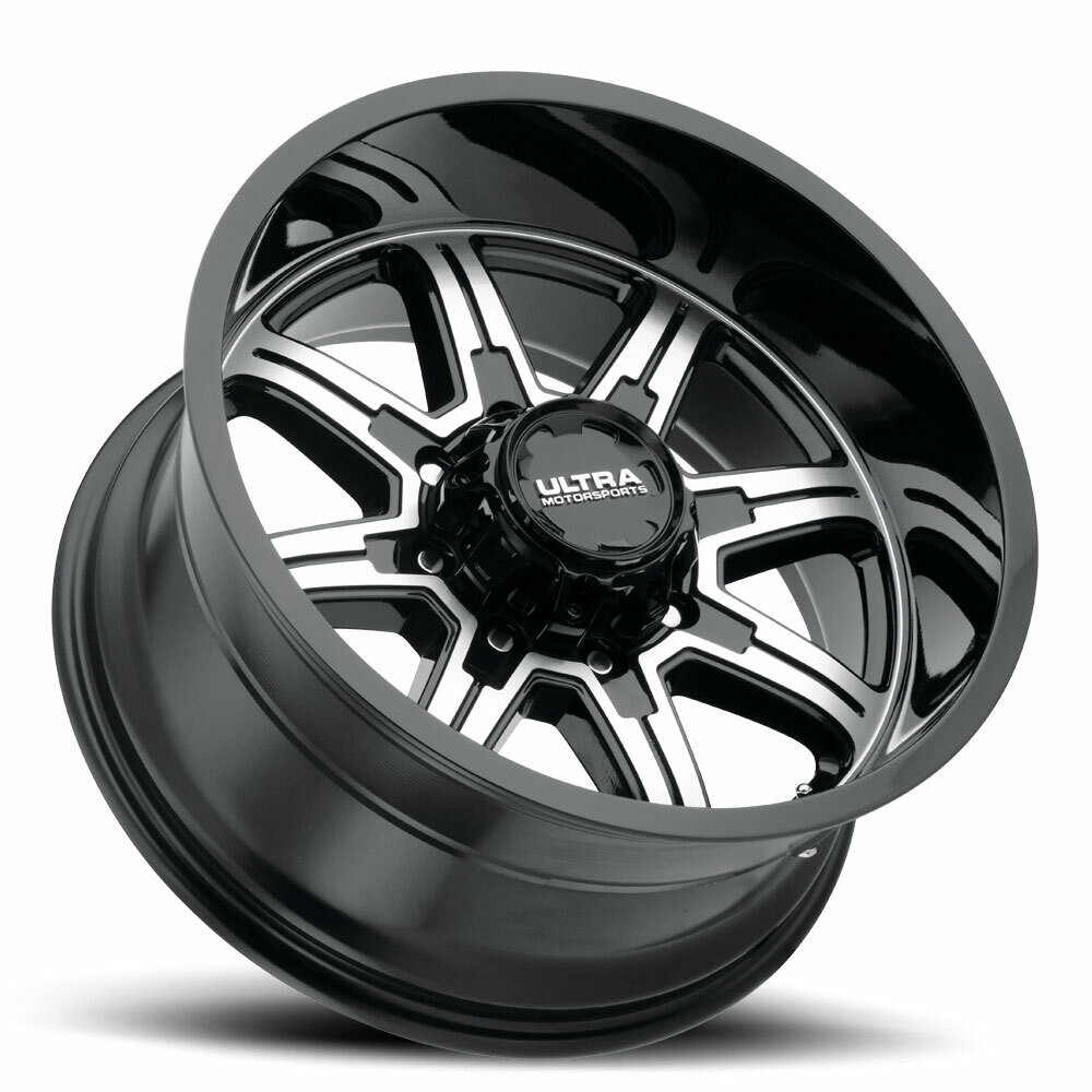 17" Ultra 229U Menace 17x9 8x170 Gloss Black Diamond Cut Accents Wheel 12mm Rim