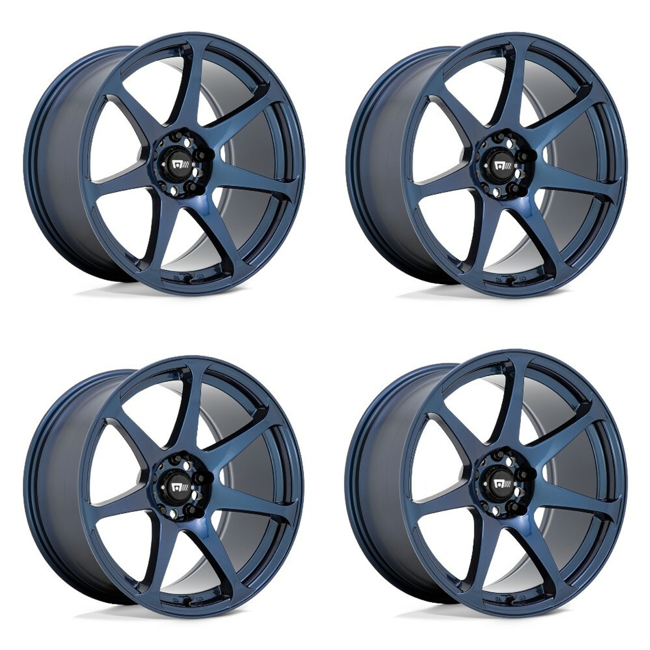 Set 4 Motegi MR154 Battle 17x8 5x100 Midnight Blue Wheels 17" 30mm Rims