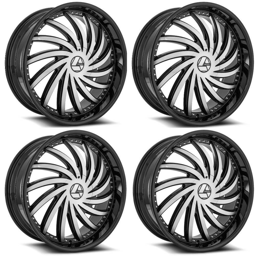 あああ　プラチナ Azara AZA-508 Wheels 28 Inch 6x135 6x5.5 (6x139.7) Gloss Black & Machi