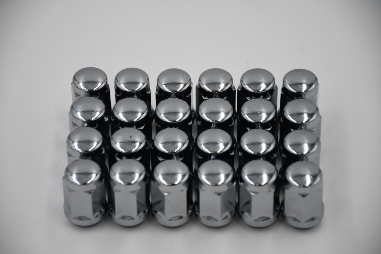 Set 24 12mm x 1.5 Chrome 3/4" Hex Lug Nuts 1.4" Tall Conical Seat M12x1.5