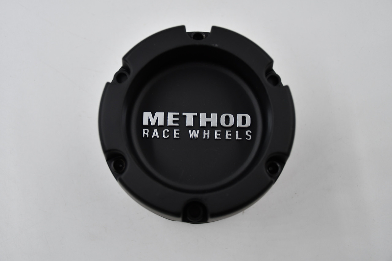 Method Race Wheels Satin Black w/ Chrome Raised Logo Wheel Center Cap Hub Cap 1524B114-1-S1 4.5" Push Thru