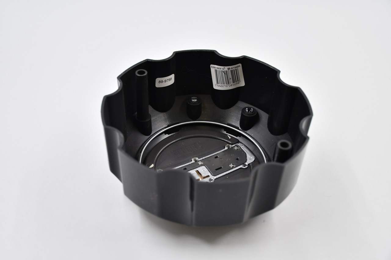 Ultra Motorsports Gloss Black w/ Chrome Logo Wheel Center Cap Hub Cap A89-9798BK 6.5" 8 Lug