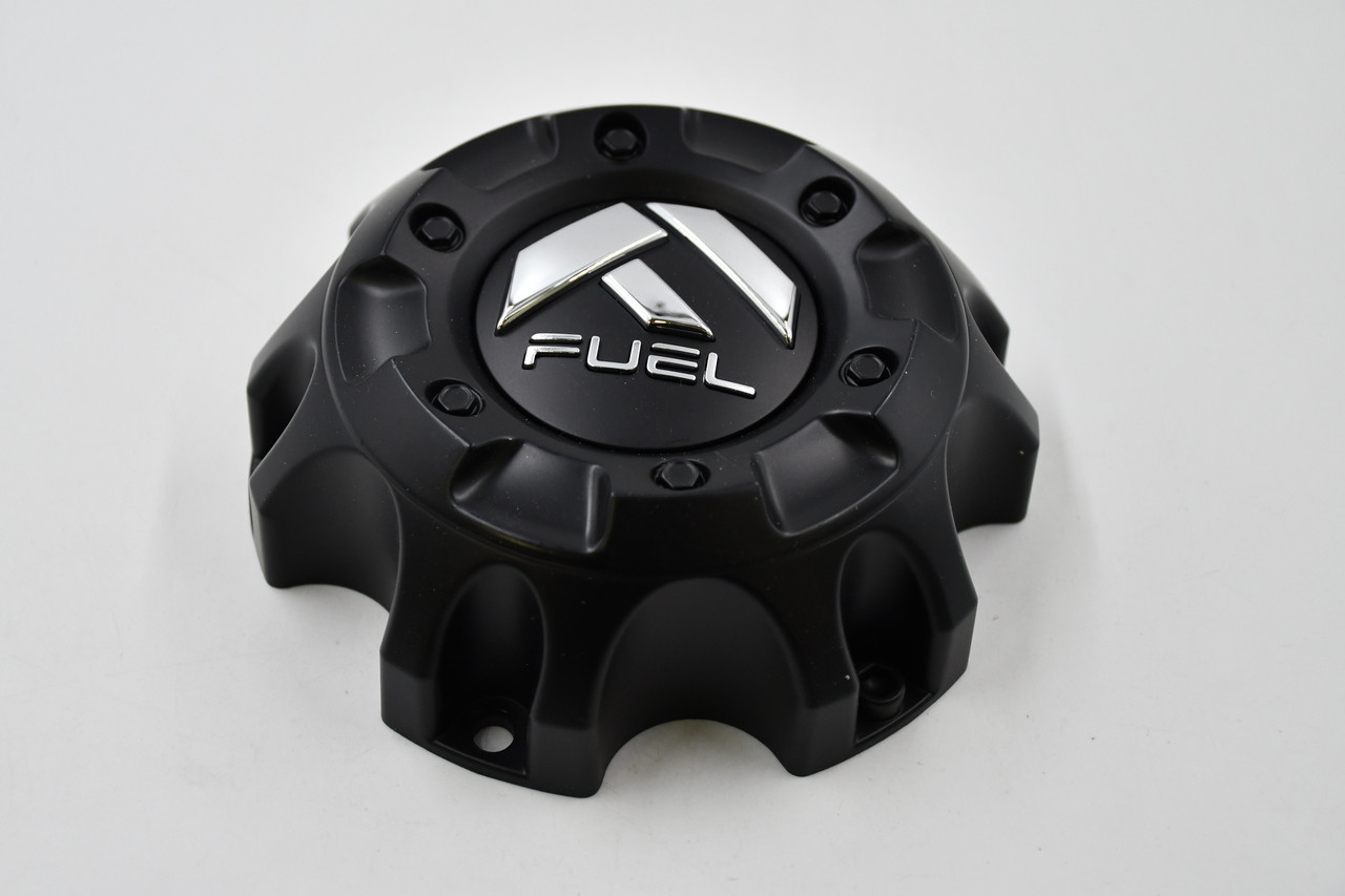 Fuel Satin Black w/ Chrome Logo Wheel Center Cap Hub Cap 1001-58B/1000-65B 5.5625" 6 Lug