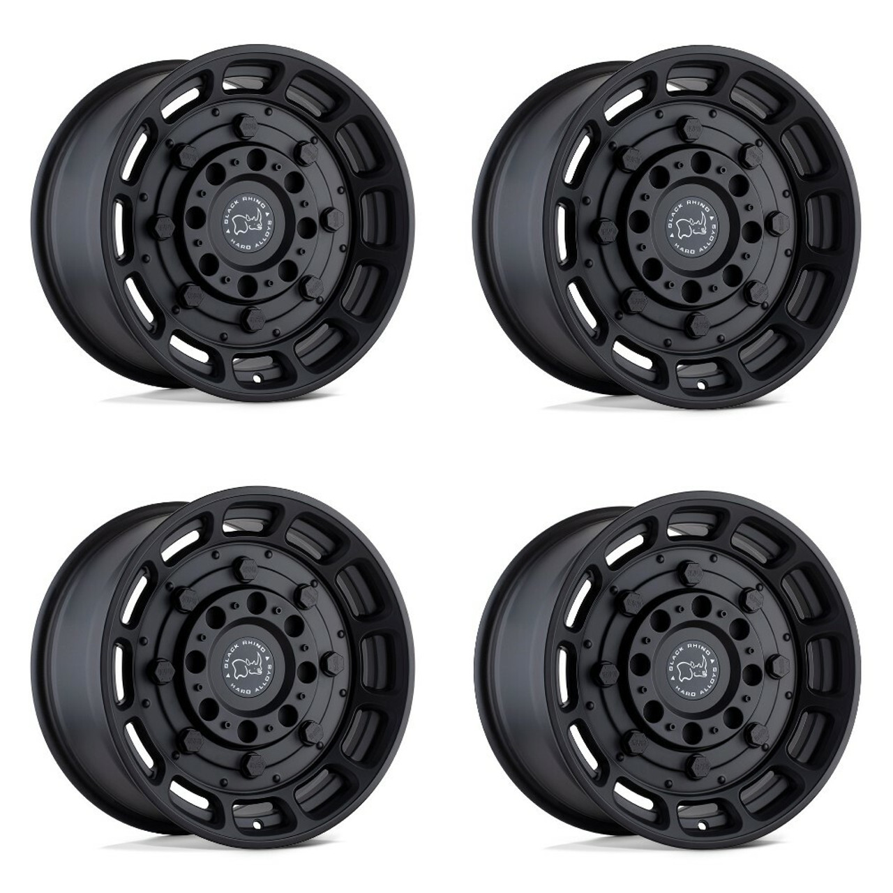 Set 4 Black Rhino Warthog 17x8.5 6x4.5 Matte Black Wheels 17" 0mm Rims