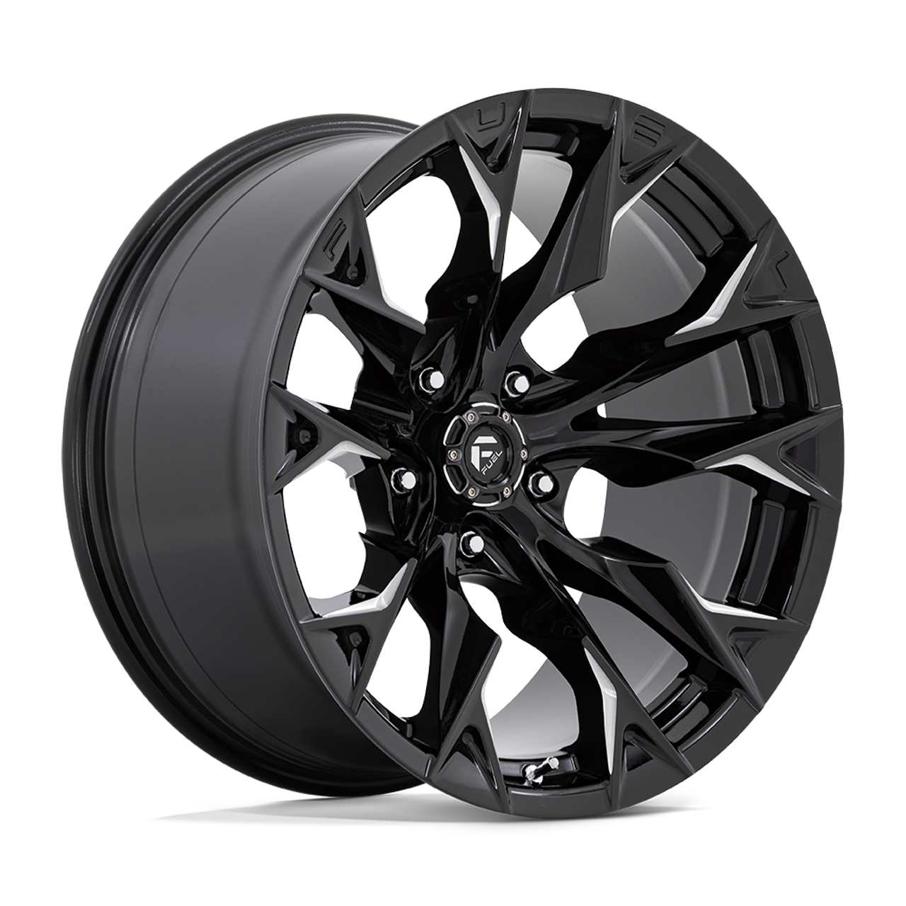 20" Fuel D803 Flame 20x9 5x5.5 1mm Gloss Black Milled Wheel For Dodge Ram Rim