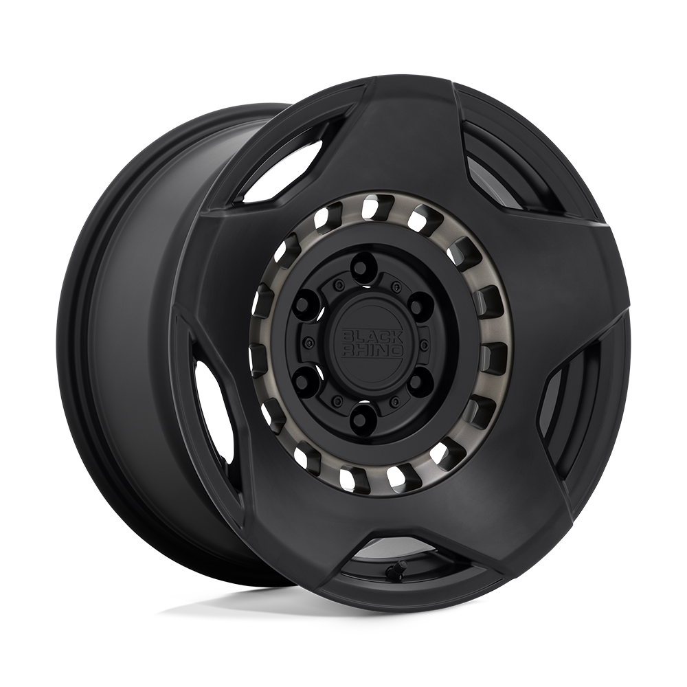 Black Rhino Muzzle 17x9 6x5.5 Matte Black W  Machined Tinted Ring Wheel 17" 0mm