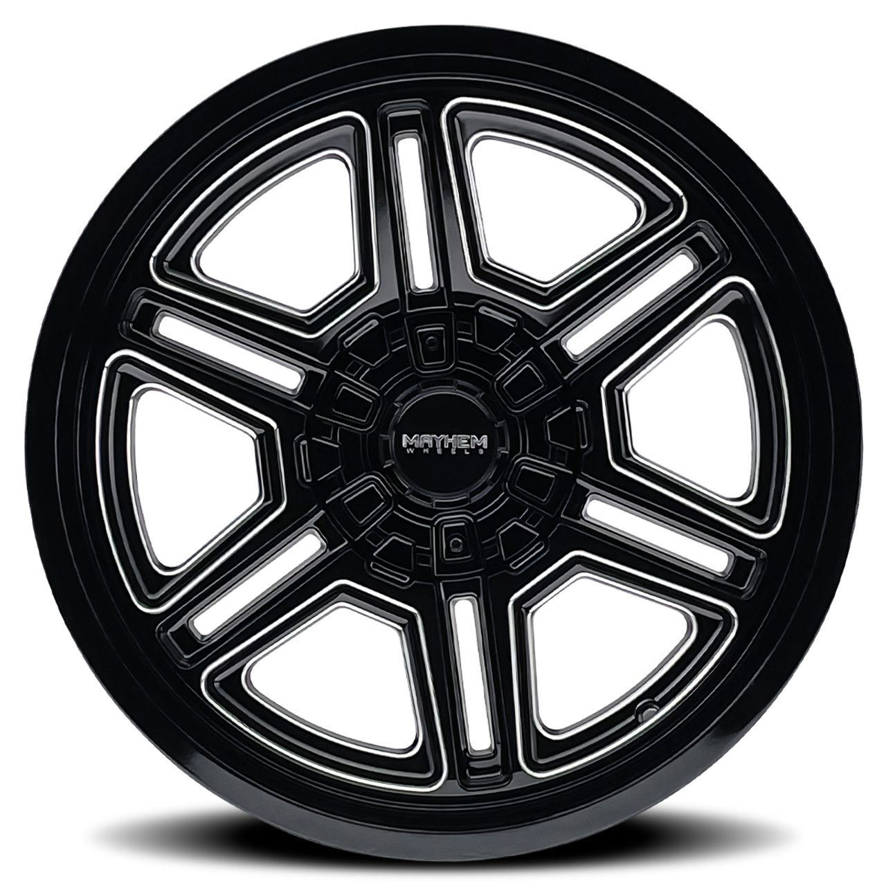 20" Mayhem Hermosa 20x12 Black Milled 5x5 5x5.5 Wheel -44mm Lifted Truck Rim