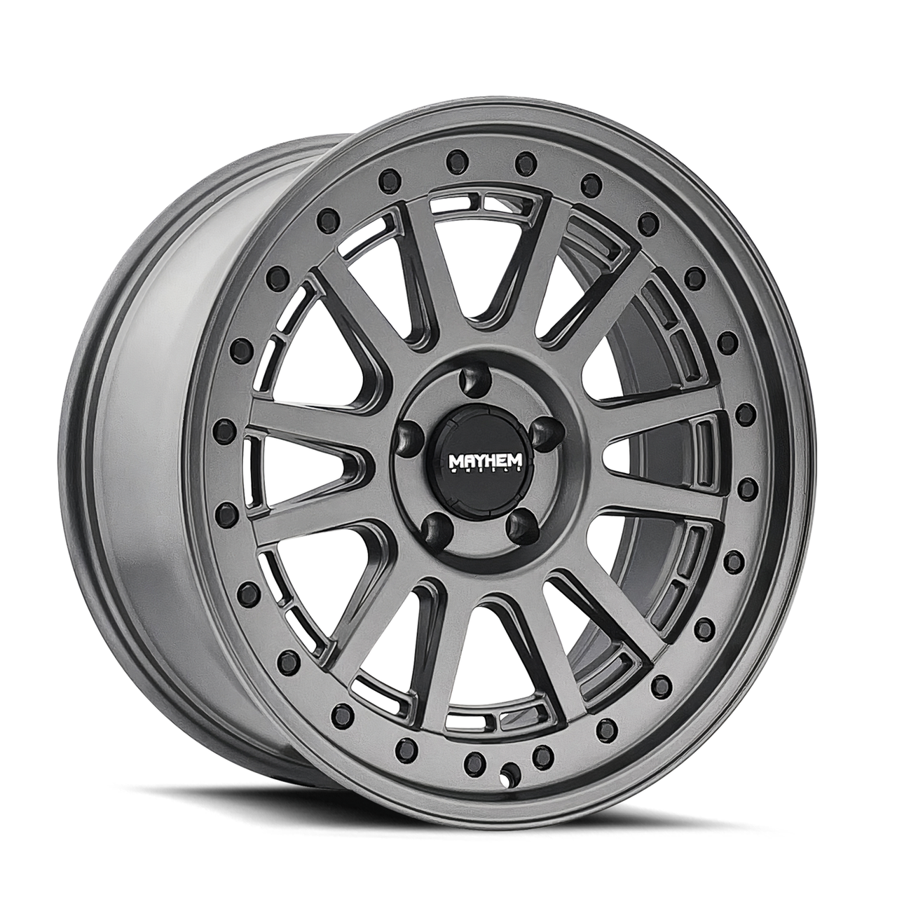 17" Mayhem Compass 17x9 Matte Gunmetal Black Bolt 5x5 Wheel -6mm For Jeep Rim