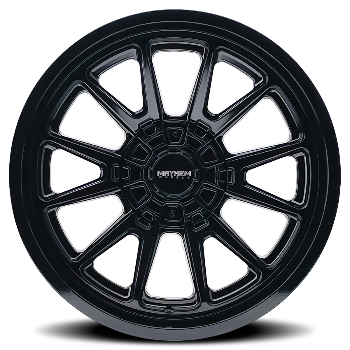 20" Mayhem Intrepid 20x10 Gloss Black 8x180 Wheel -24mm Lifted For Chevy GMC Rim