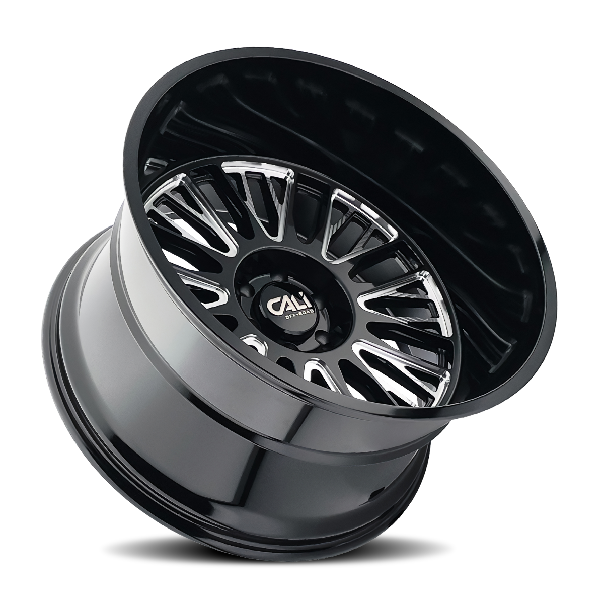 22" Cali Off-Road Vertex 22x12 Black Milled 8x6.5 Wheel -44mm For Chevy GMC Ram