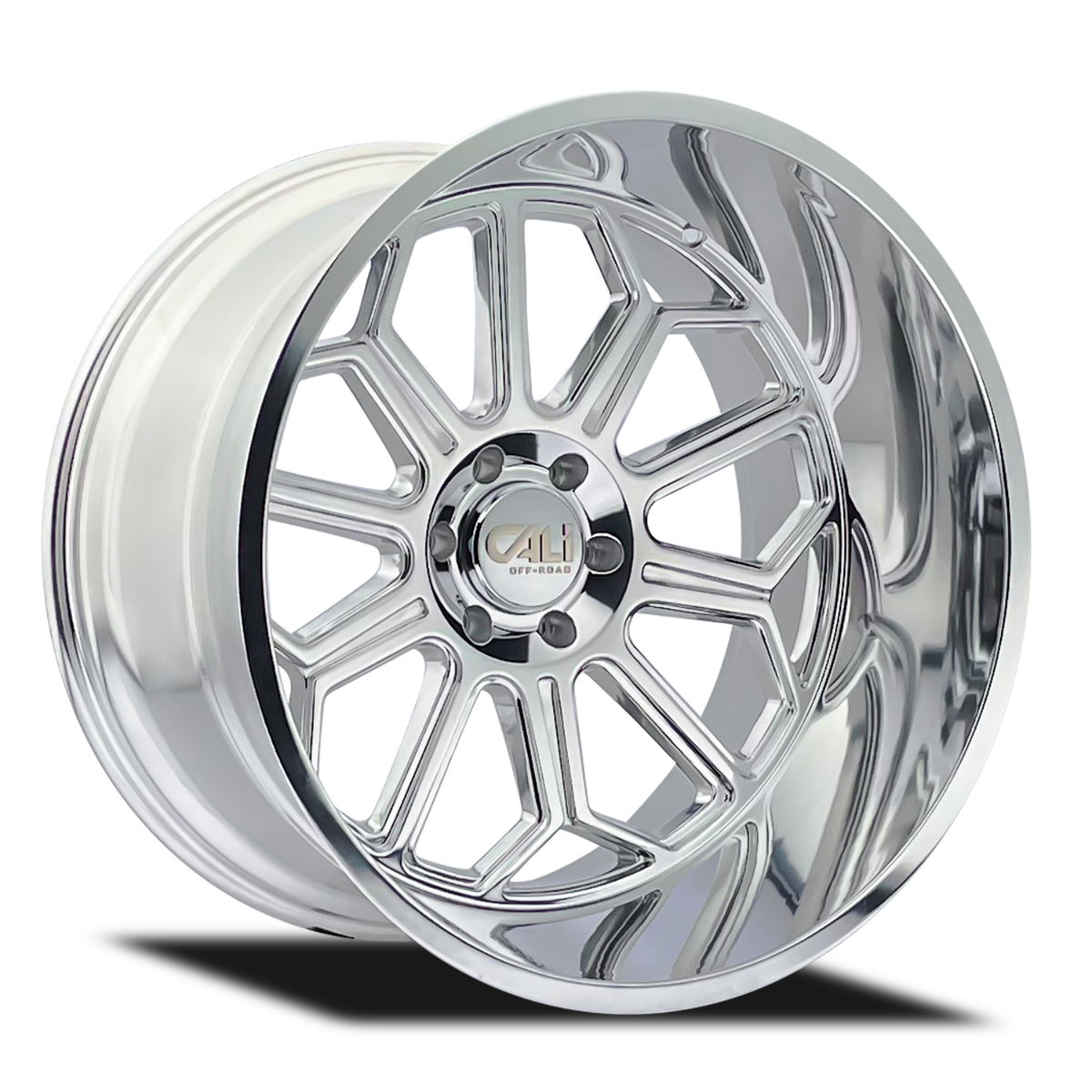24" Cali Off-Road Auburn 24x14 Polished 6x135 Wheel -76mm For Ford Lincoln Rim