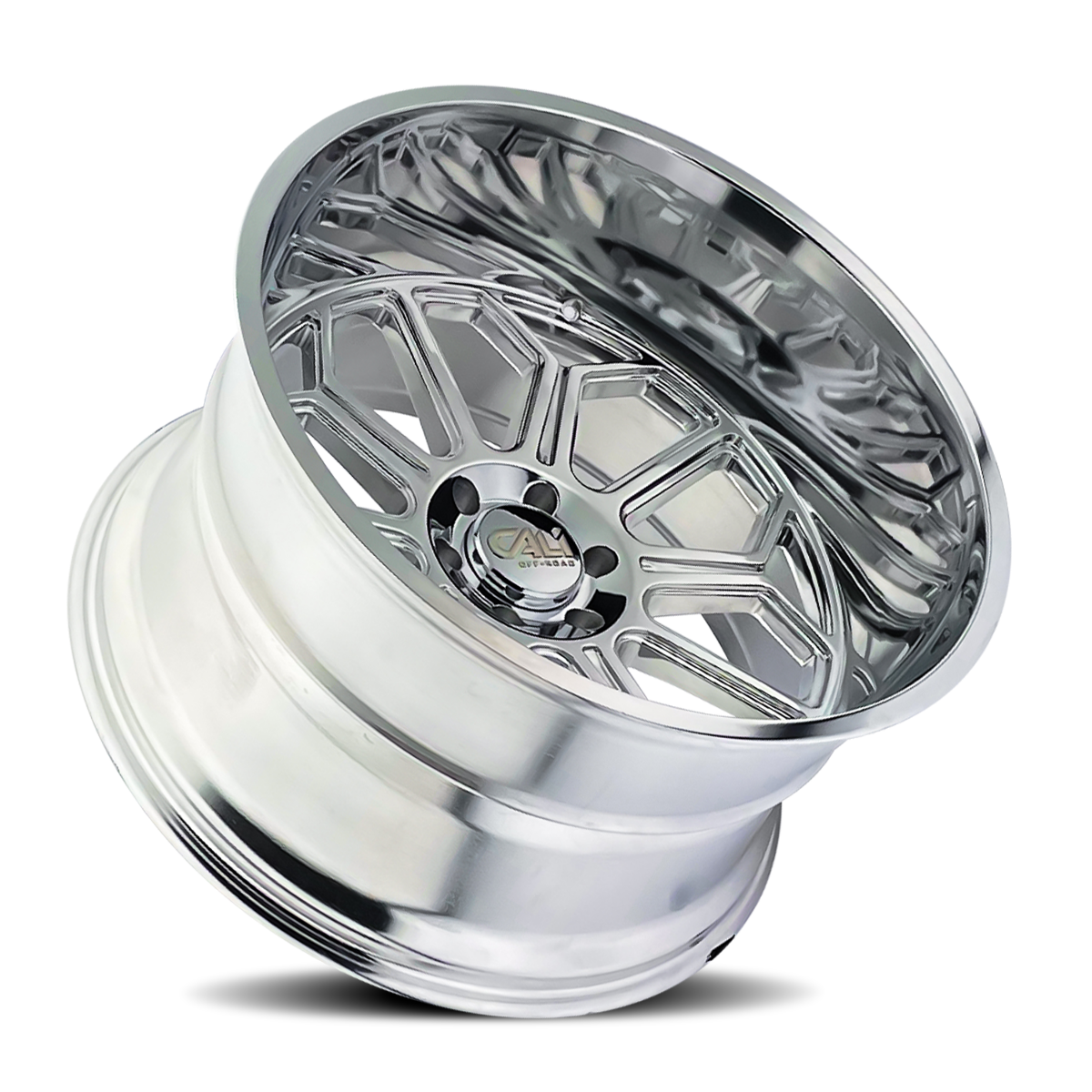 24" Cali Off-Road Auburn 24x14 Polished 6x135 Wheel -76mm For Ford Lincoln Rim