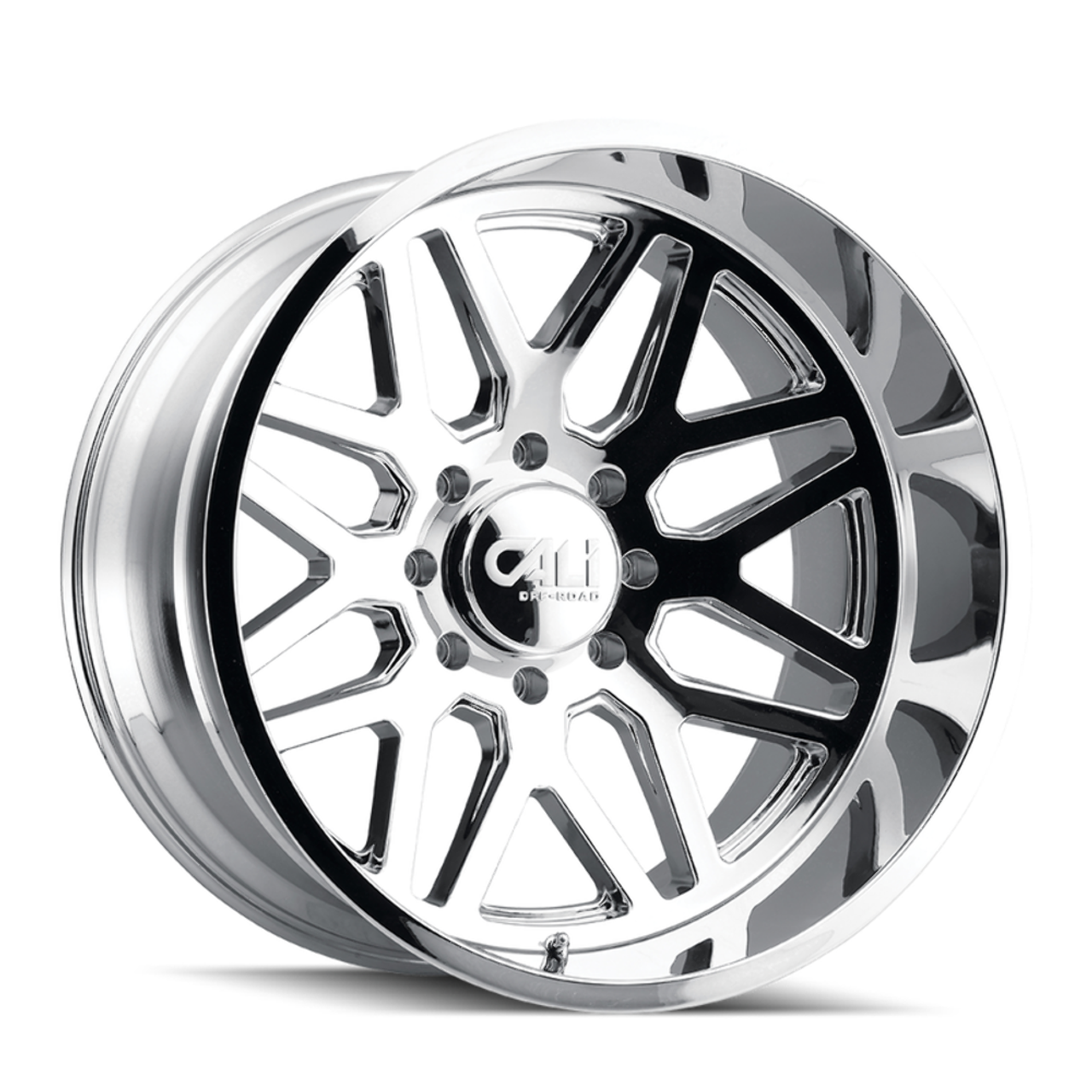 20" Cali Off-Road Invader 20x10 Chrome 8x6.5 Wheel -25mm Lifted For Chevy GMC