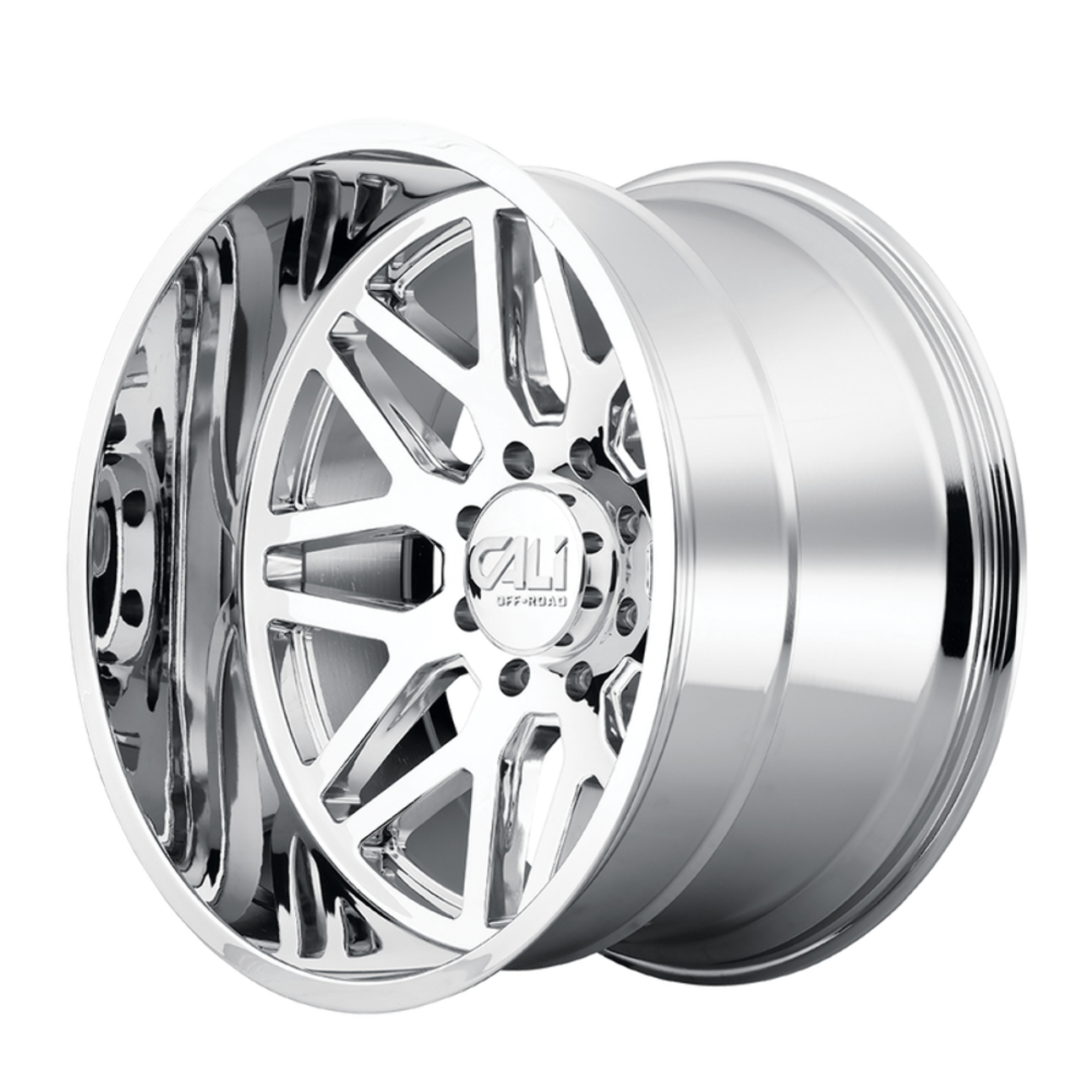 20" Cali Off-Road Invader 20x10 Chrome 8x6.5 Wheel -25mm Lifted For Chevy GMC