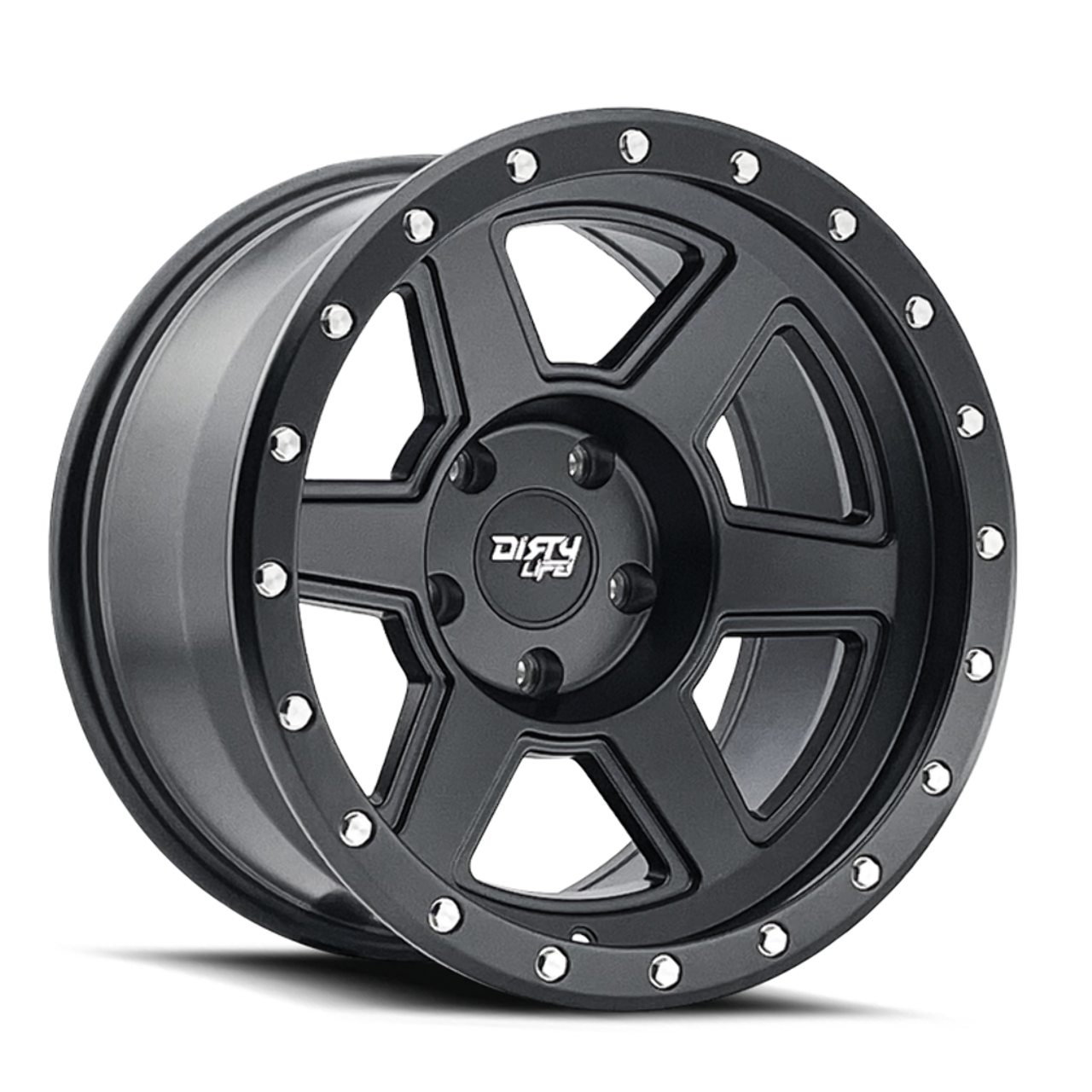 17" Dirty Life Compound 17x9 Matte Black 6x135 -12mm Lifted For Ford Lincoln Rim