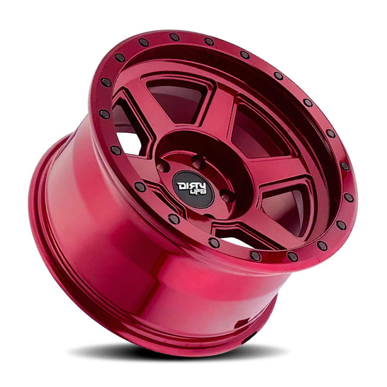 17" Dirty Life Compound 17x9 Crimson Candy Red 6x135 Wheel -12mm Lifted Rim