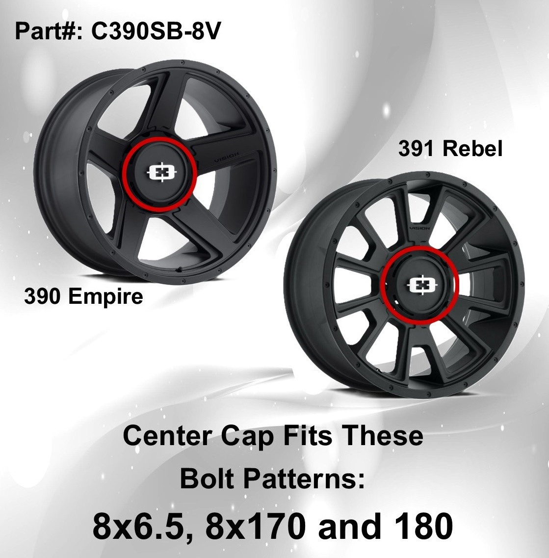 Vision 391 Rebel center cap