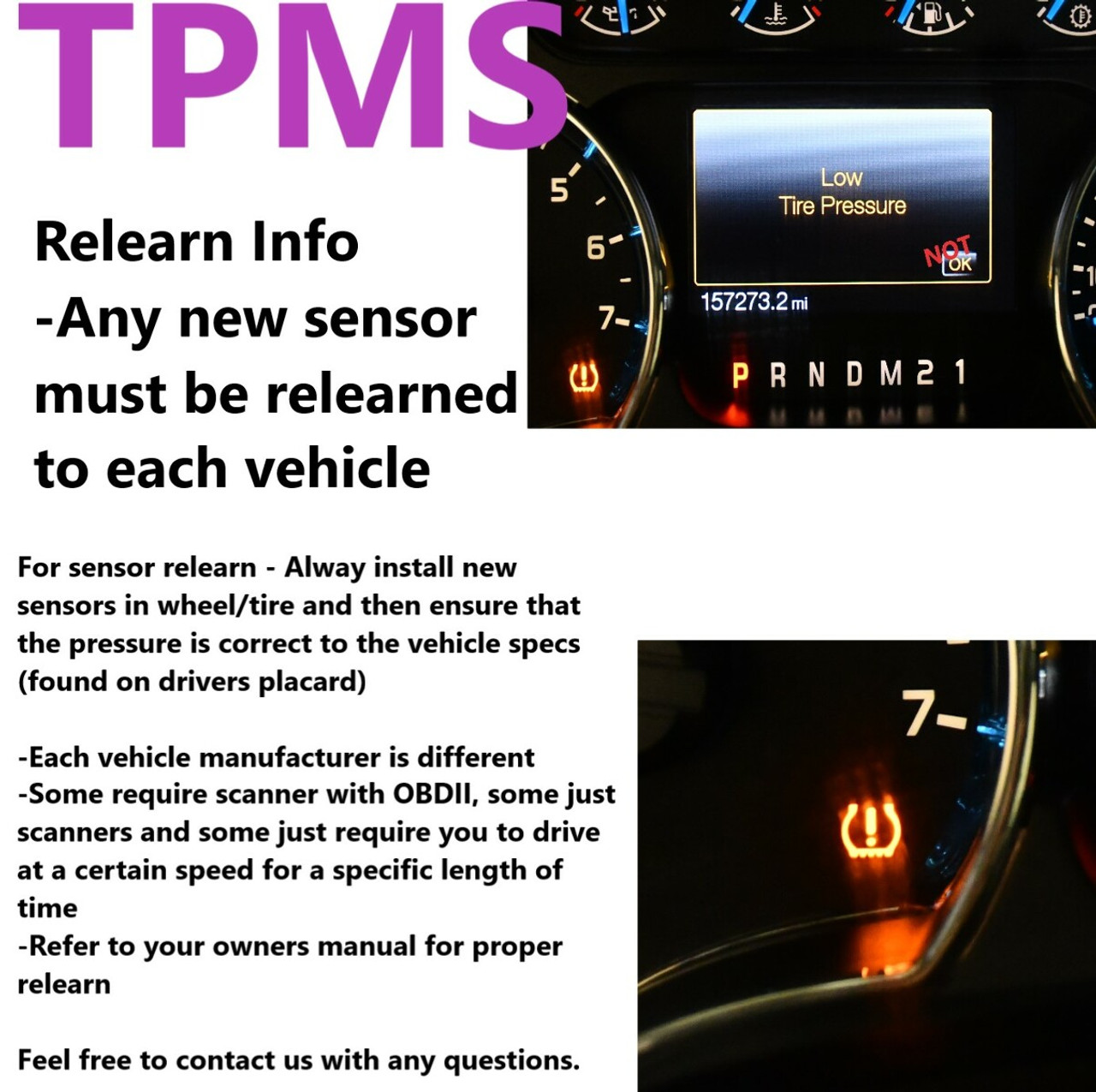 Single TPMS Tire Sensor 433Mhz Rubber fits 2020 Cadillac ATS Replaces 13529770