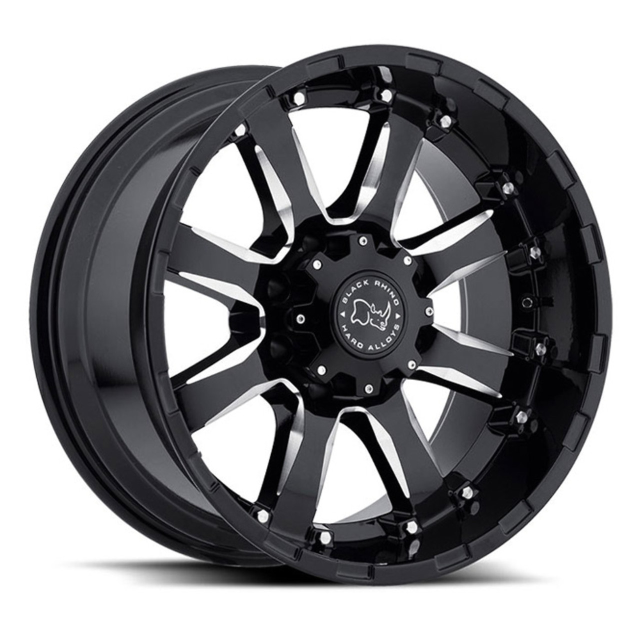 Black Rhino Sierra 18x9 8x6.5 Gloss Black W/ Milled Spokes Wheel 18" -12mm Rim