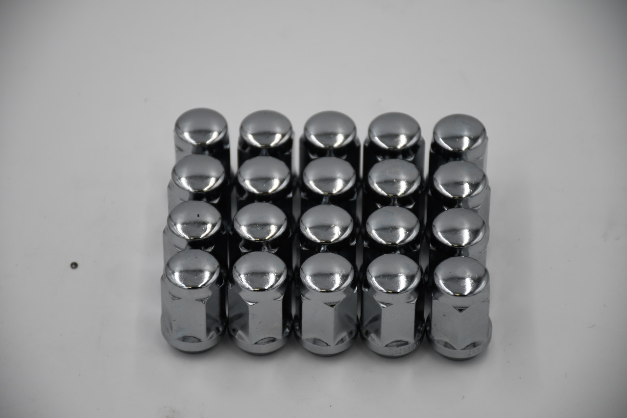 Set 20 12mm x 1.25 Chrome 3/4" Hex Lug Nuts 1.4" Tall Conical Seat M12x1.25