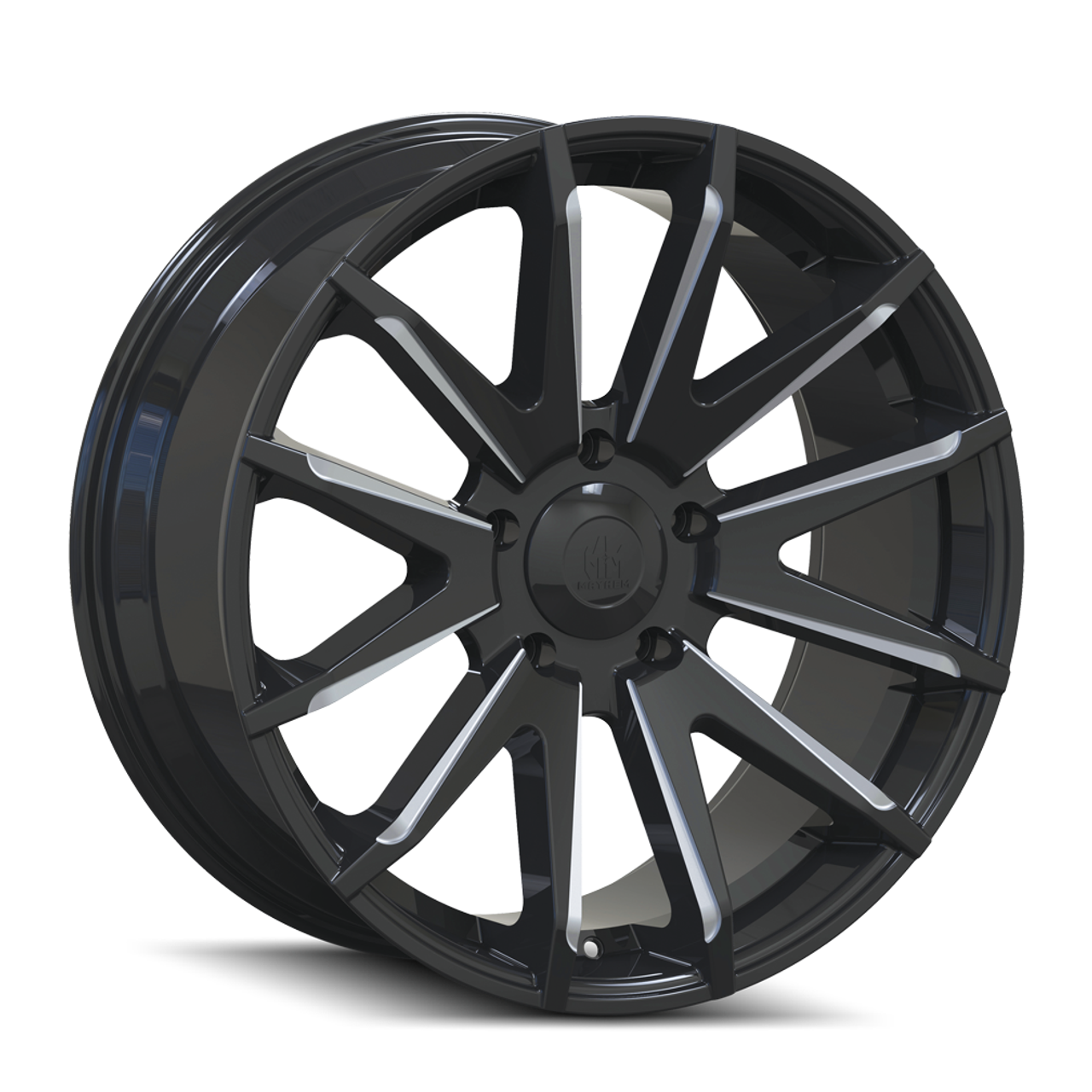 20" Mayhem Crossfire 20x9.5 Black Milled 5x5.5 Wheel 10mm For Dodge Ram Rim