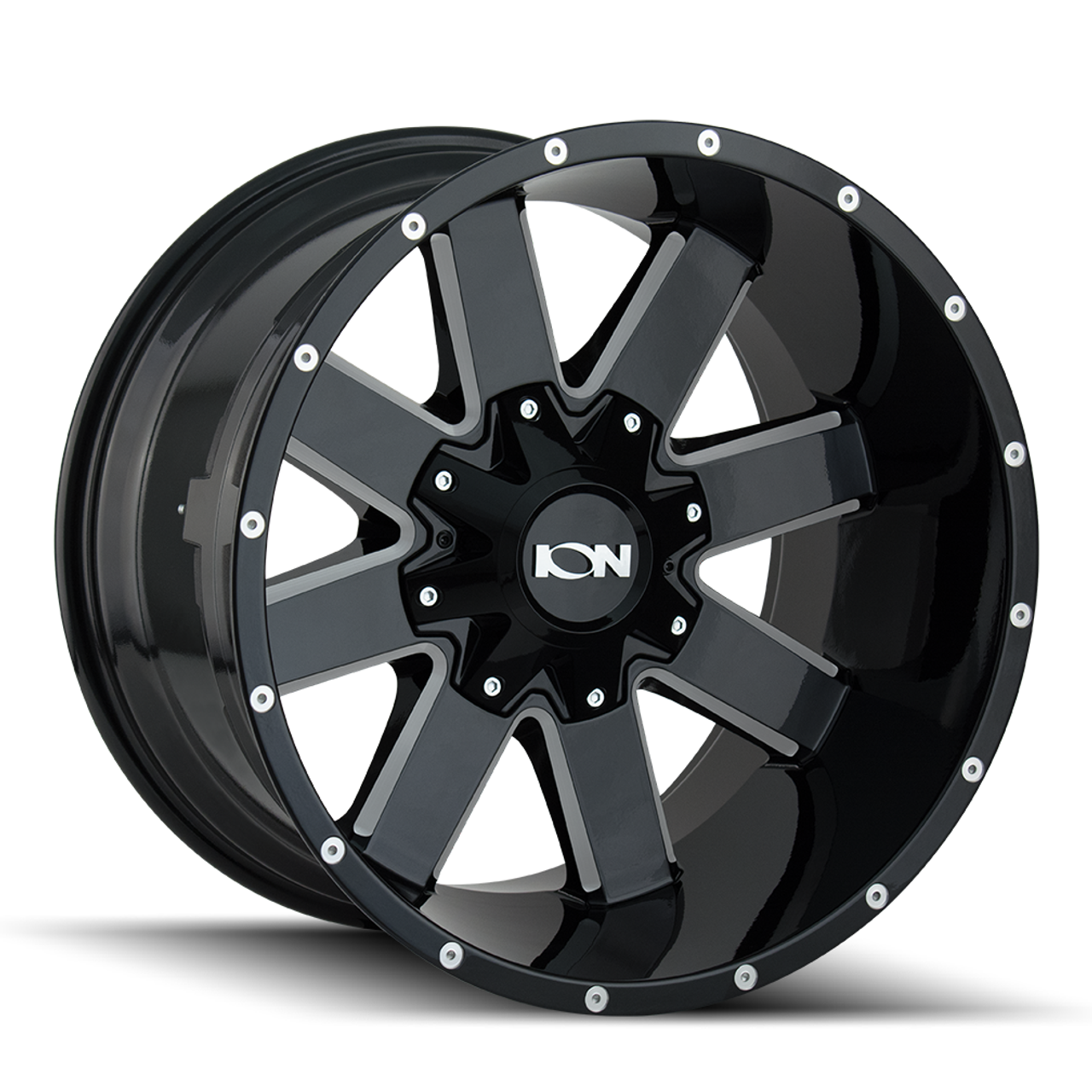 Set 4 20" Ion 141 20x9 Satin Black 8x6.5 8x170 Wheel 18mm For Chevy GMC Ram Ford