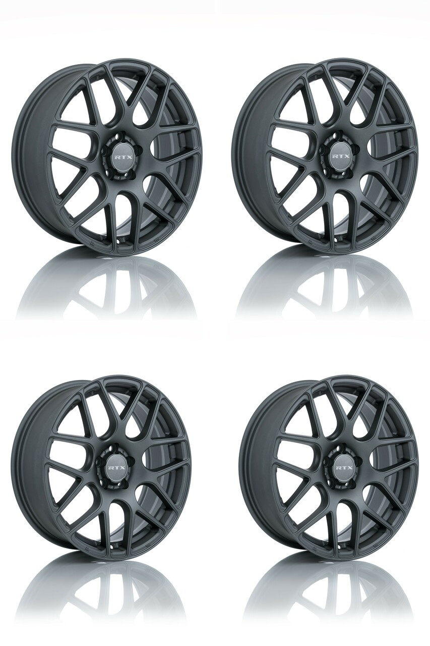 Set 4 19" RTX Envy Matte Gunmetal Wheels 19x8.5 5x4.5 38mm Truck Suv Rims