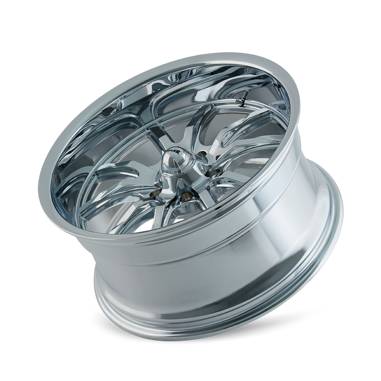 22" Ridler 650 22x9.5 Chrome 5x120 Wheel 18mm Rim