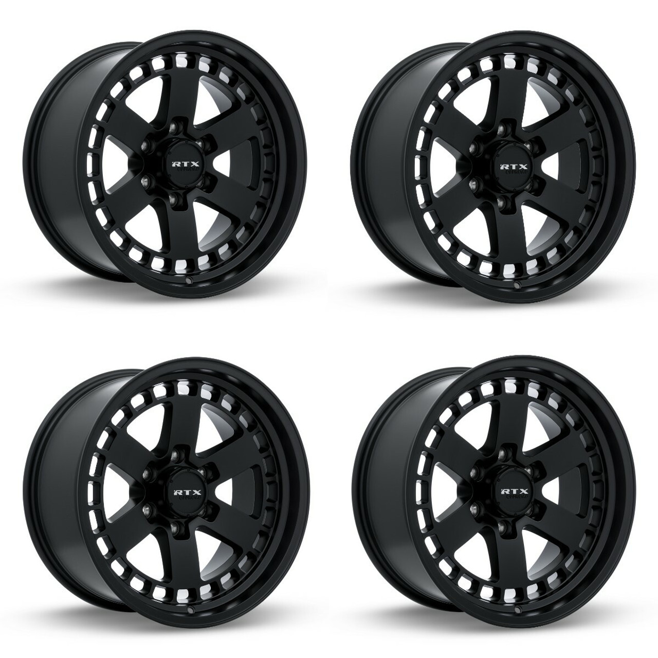 Set 4 18" RTX Ozark Satin Black Wheels 18x9 6x135 0mm For Ford Lincoln Rims