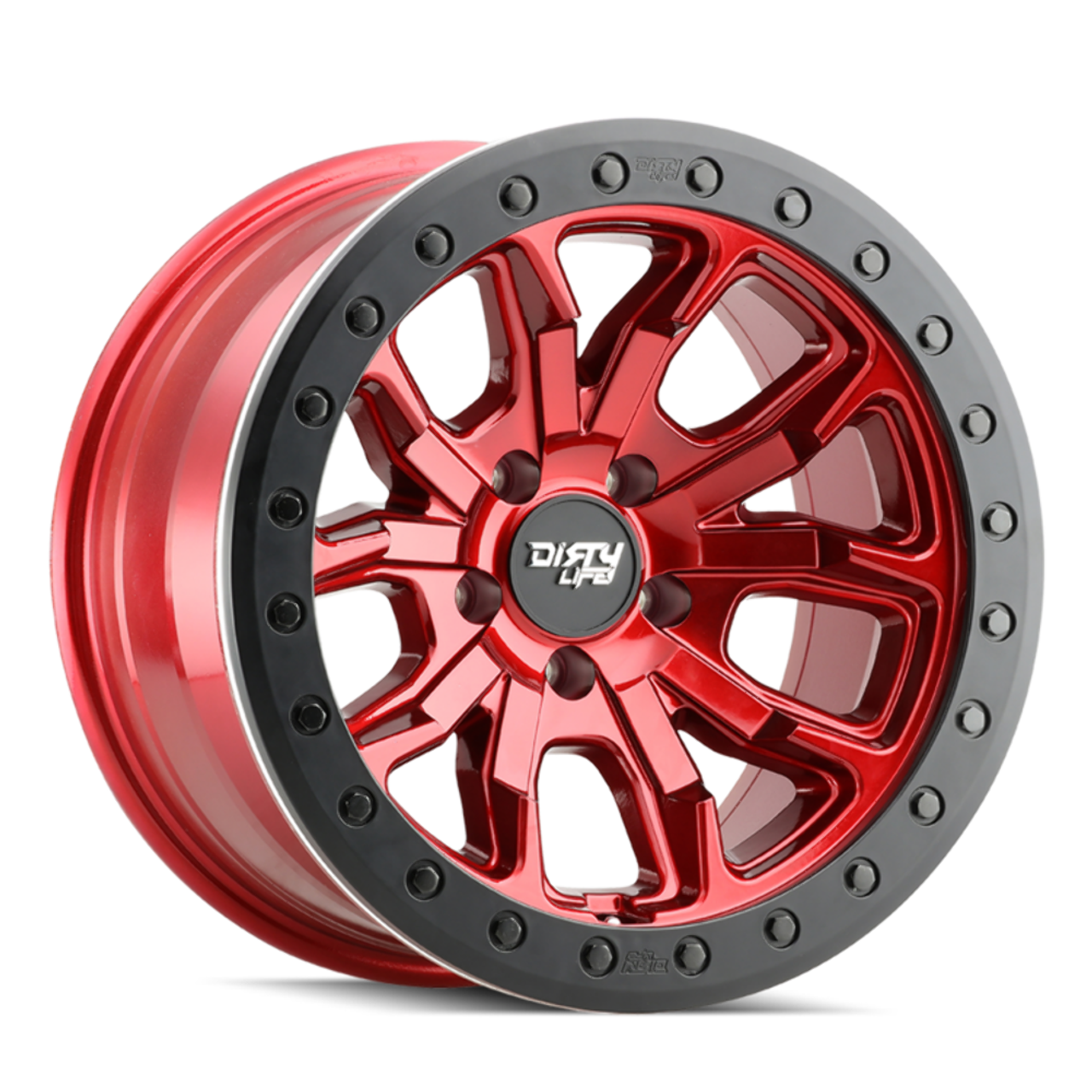 17" Dirty Life Dt-1 17x9 Crimson Candy Red 5x5 Wheel -12mm For Jeep Wrangler Rim