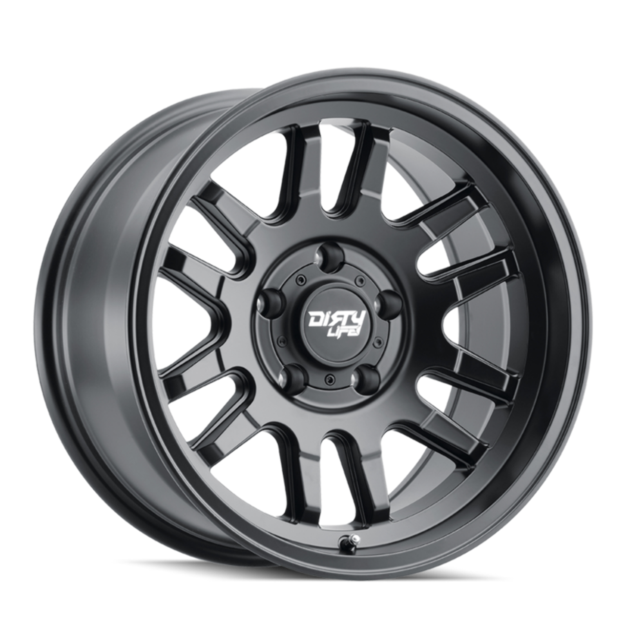 Set 4 17" Dirty Life Canyon 17x9 Matte Black 6x135 Wheels 0mm For Ford Lincoln