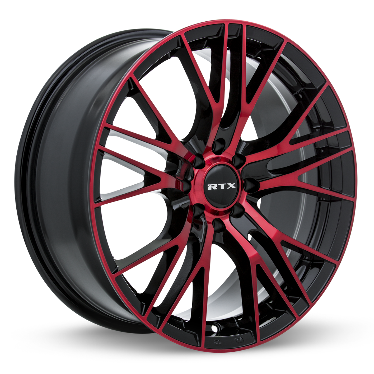 Set 4 20" RTX Vertex Black Machined Red Wheels 20x8.5 5x4.5 38mm Truck Suv Rims