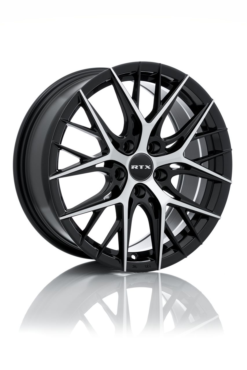 Set 4 17" RTX Valkyrie Gloss Black Machined Wheels 17x7.5 5x4.5 40mm Rims