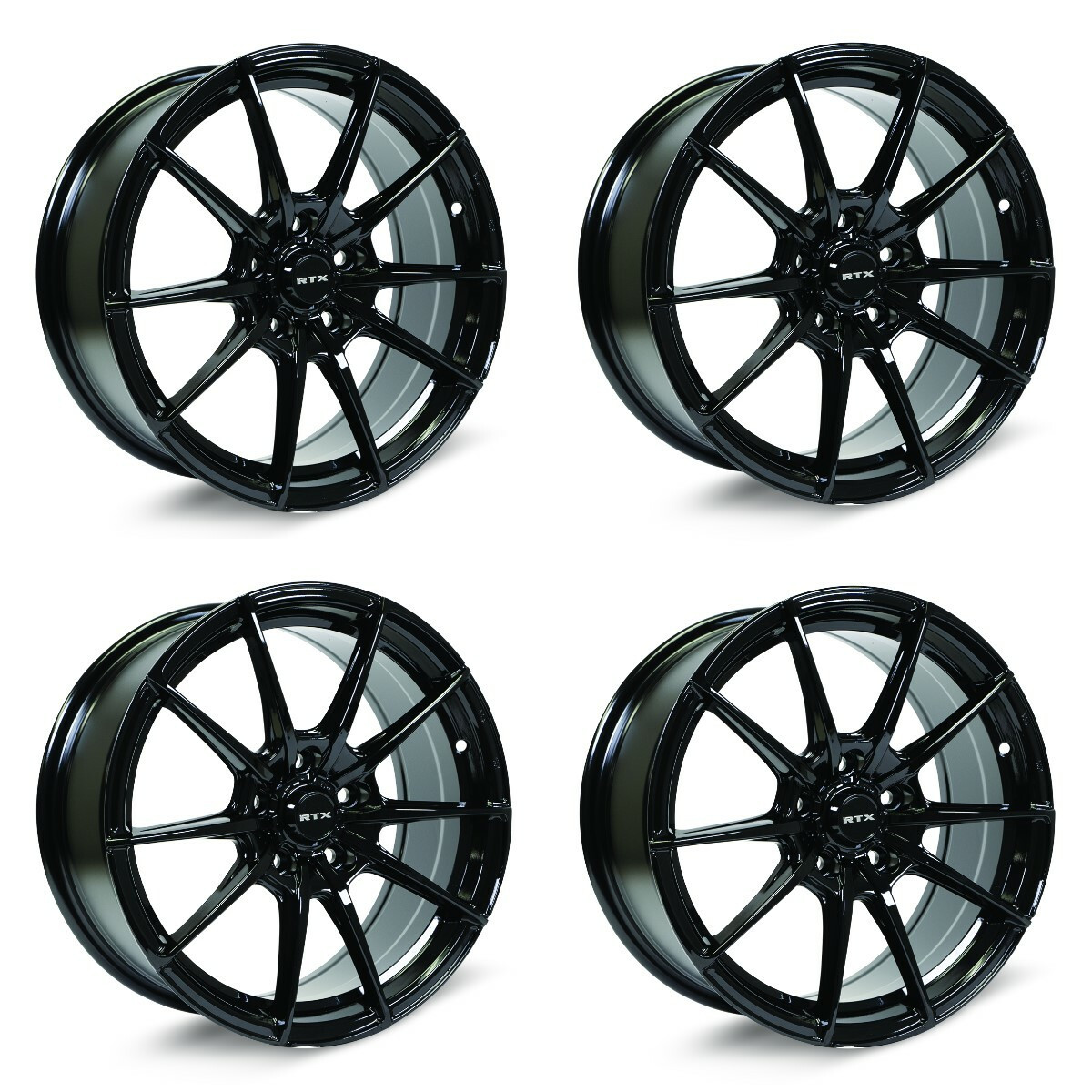 Set 4 17" RTX SL01 Gloss Black Wheels 17x7.5 5x4.5 40mm Truck Suv Rims