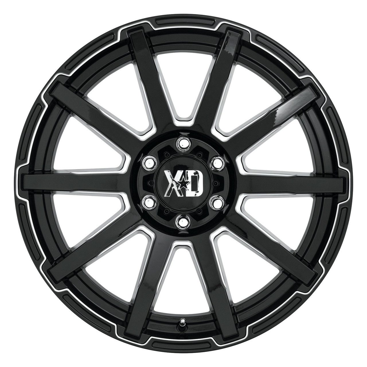 XD XD847 Outbreak 17x8 5x5.0 Gloss Black Milled Wheel 17" 35mm Rim