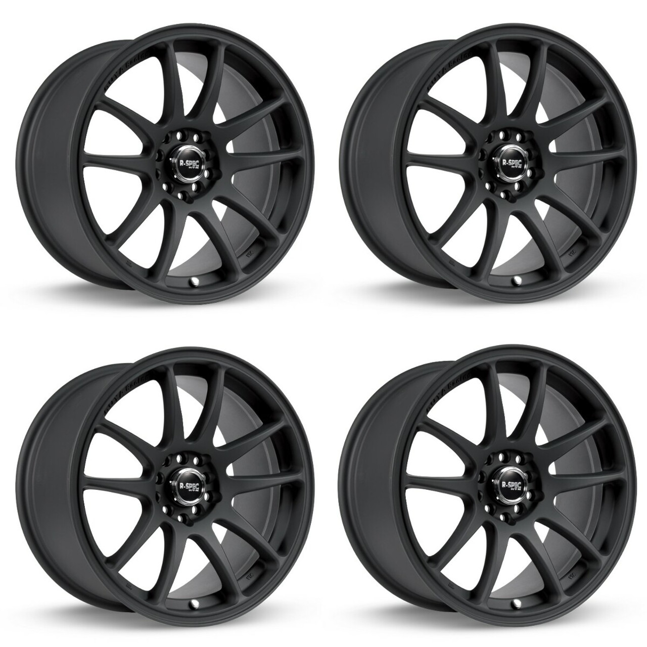 Set 4 17" RTX Stag Matte Black Wheels 17x8 5x100 5x4.5 35mm Rims