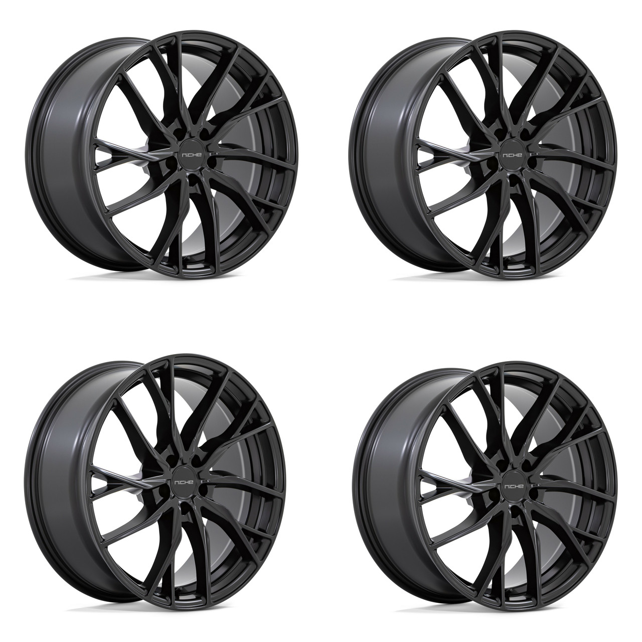 Set 4 Niche M272 Novara 20x9 5x120 Matte Black Wheels 20" 35mm Rims
