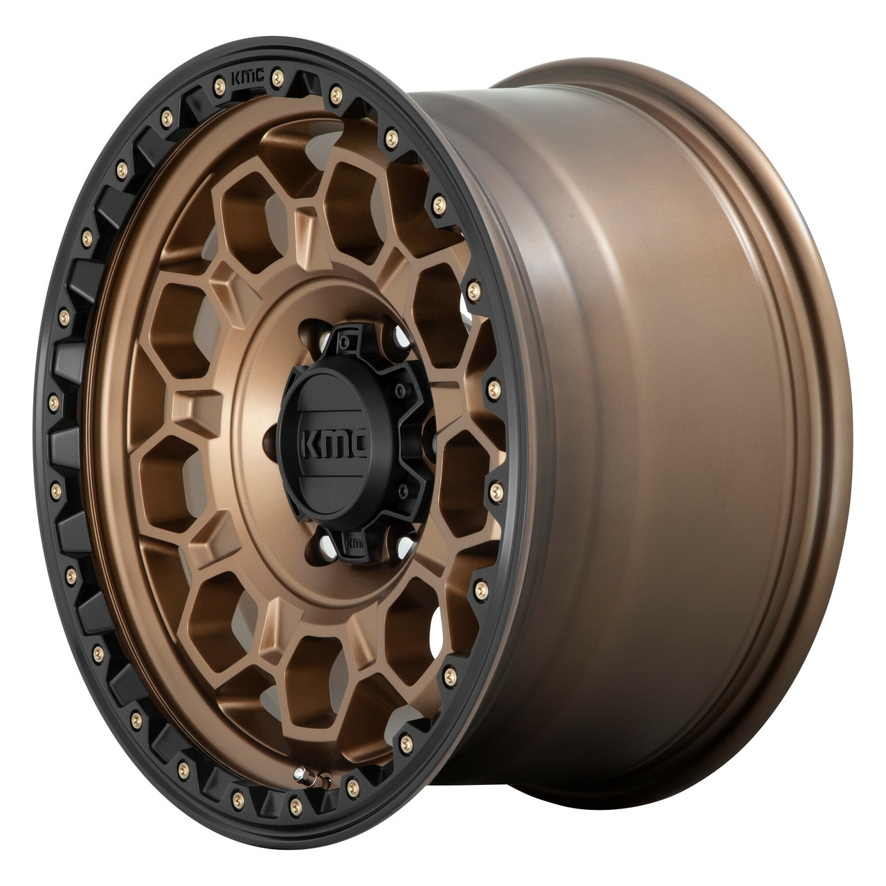 KMC KM545 Trek 17x8 5x4.25 Matte Bronze With Black Lip Wheel 17" 38mm Rim