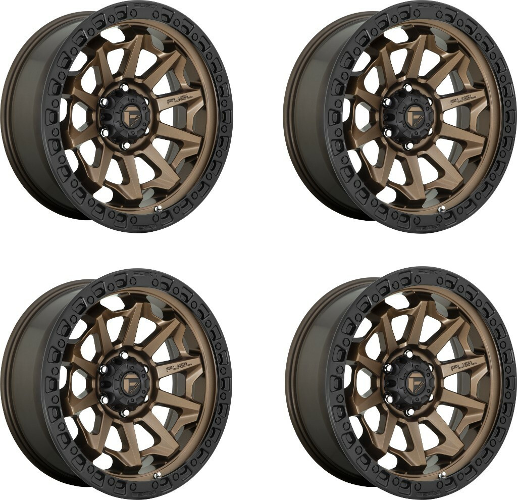 Set 4 16" Fuel D696 Covert 16x8 5x5.5 1mm Wheels Bronze Black Bead Ring Rims