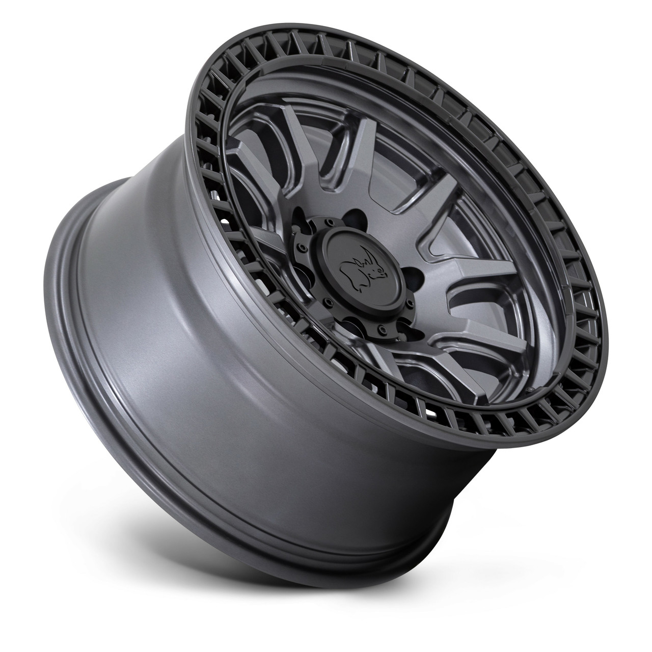 Set 4 Black Rhino Calico 17x8.5 5x5 Matte Gunmetal Matte Black Wheels 17" -10mm