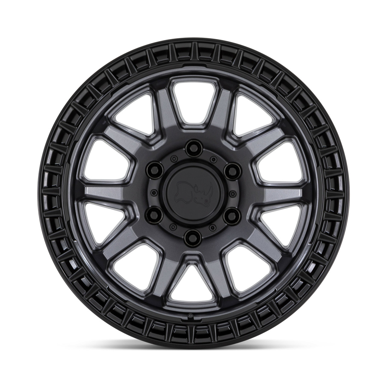Set 4 Black Rhino Calico 17x8.5 5x5 Matte Gunmetal Matte Black Wheels 17" -10mm