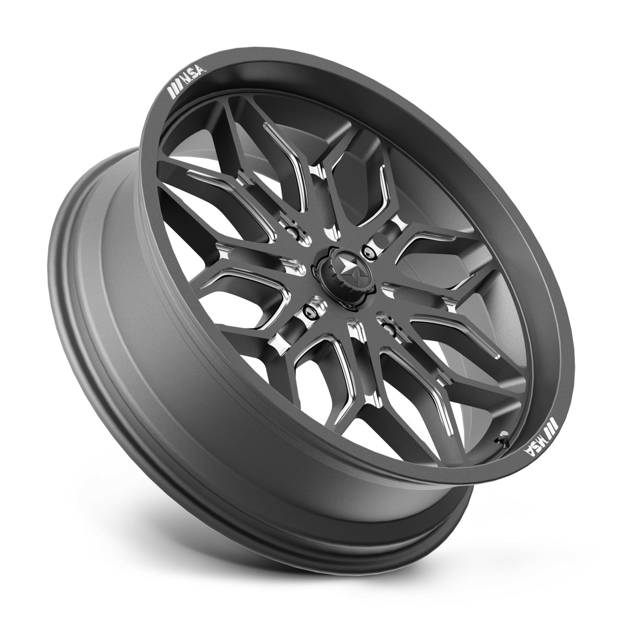 Set 4 MSA Offroad M47 Sniper 24x7 4x137 Gunmetal Milled Wheels 24" 10mm Rims