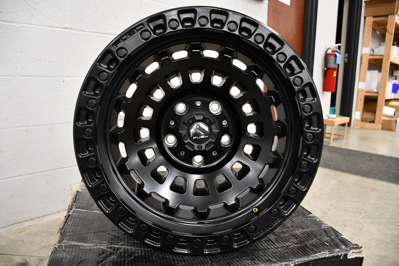 Set 4 Fuel D633 Zephyr 17x9 6x5.5 Matte Black Wheels 17" -12mm Rims