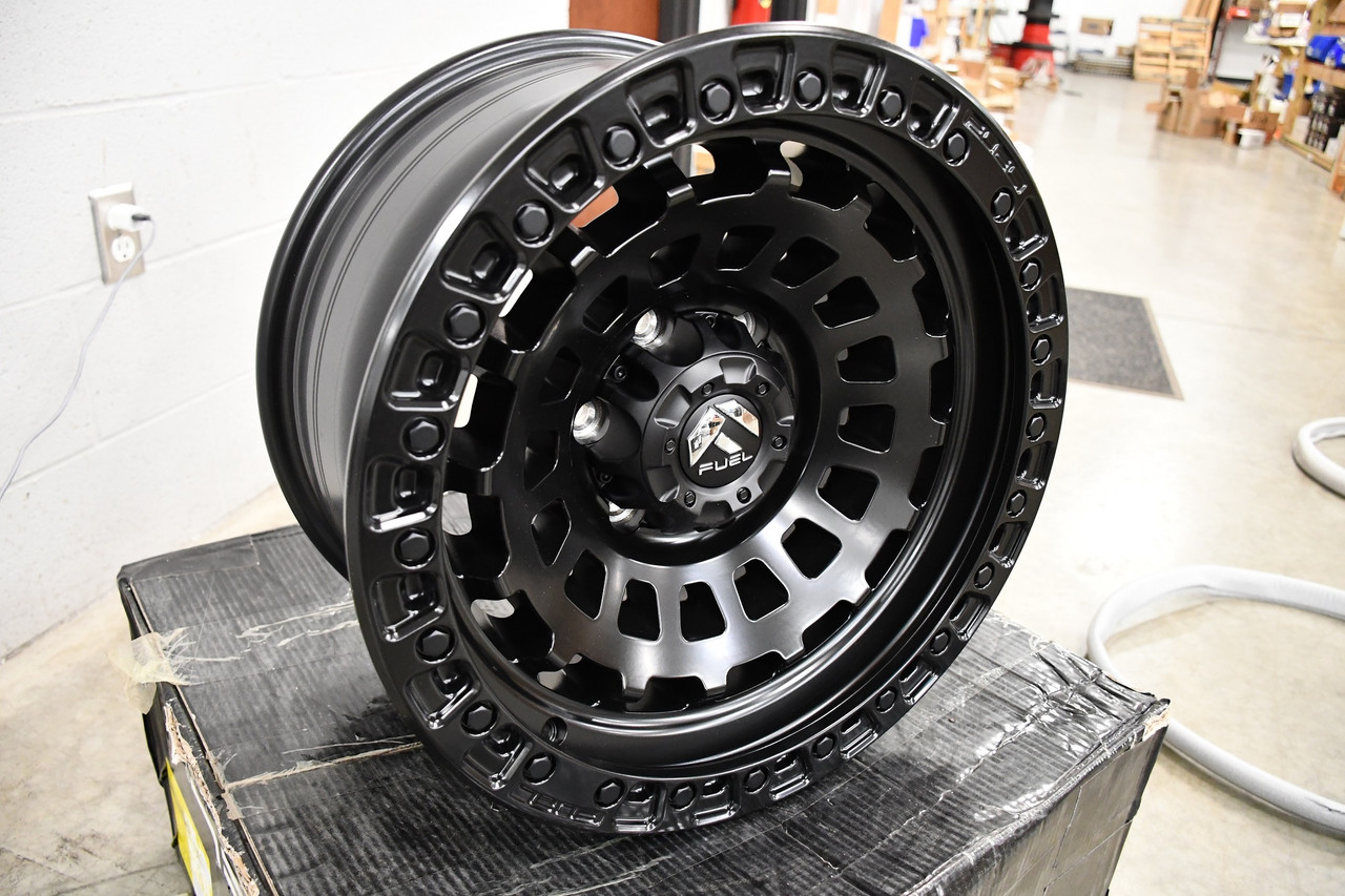 Set 4 Fuel D633 Zephyr 17x9 6x5.5 Matte Black Wheels 17" -12mm Rims