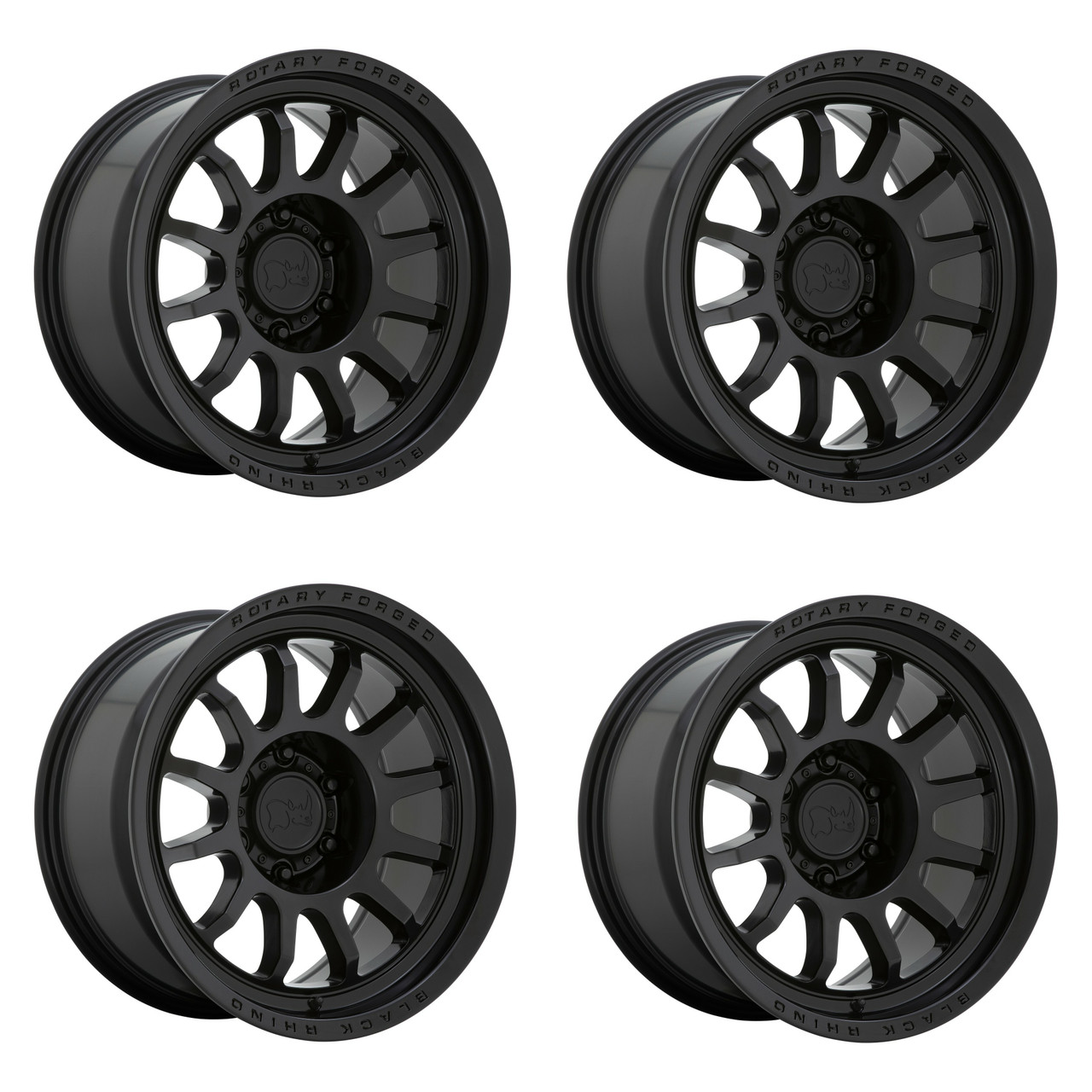 Set 4 Black Rhino Rapid 17x9 6x5.5 Matte Black Wheels 17" 12mm For Nissan Rims