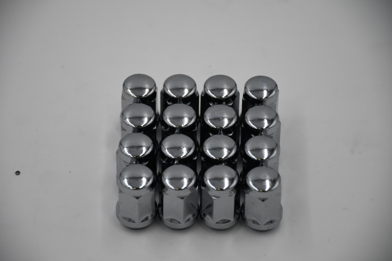 Set 16 12mm x 1.25 Chrome 3/4" Hex Lug Nuts 1.4" Tall Conical Seat M12x1.25