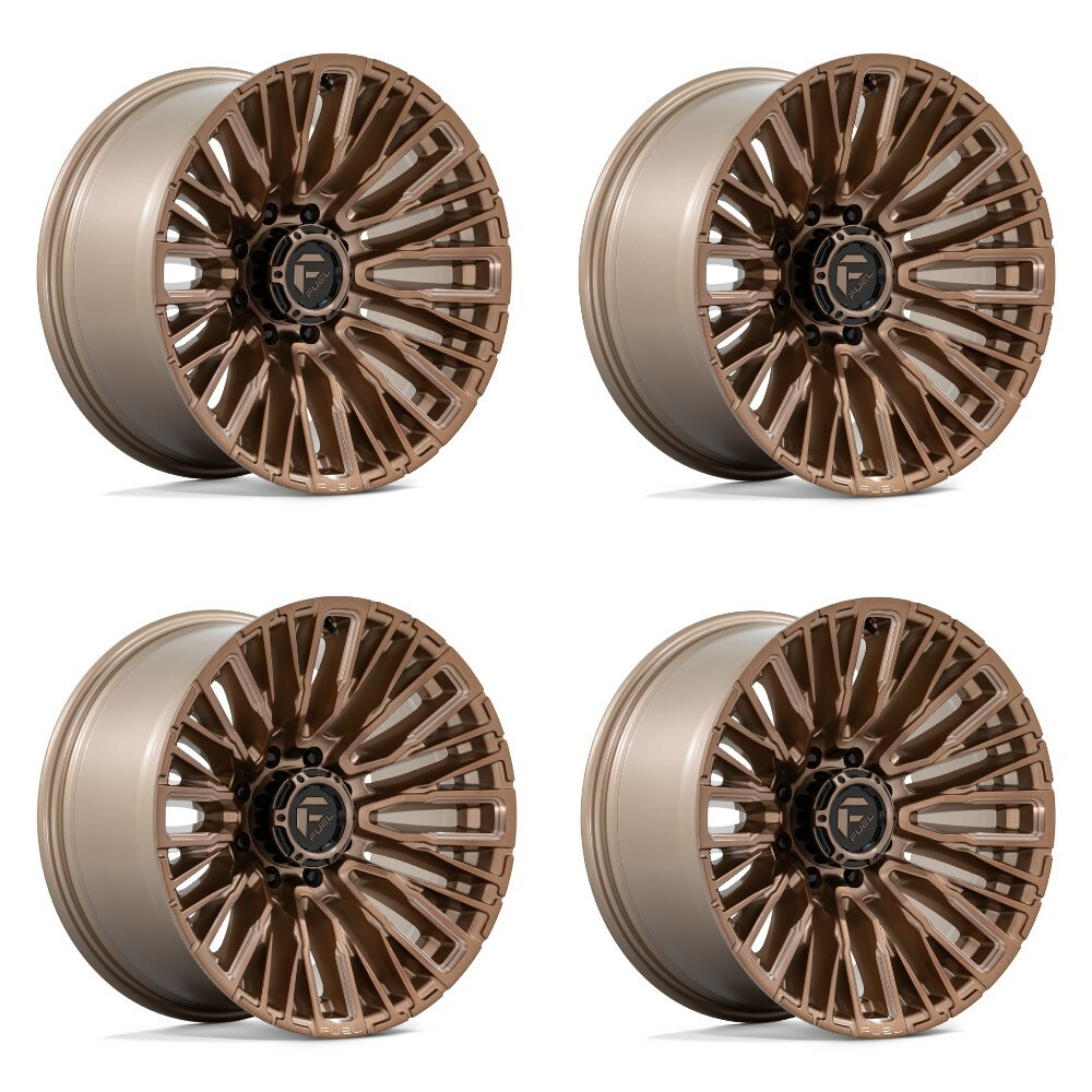 Set 4 Fuel D850 Rebar 20x10 8x6.5 Platinum Bronze Milled Wheels 20" -18mm